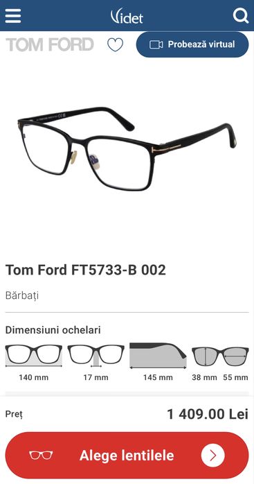 Rame ochelari Tom Ford TF 5733