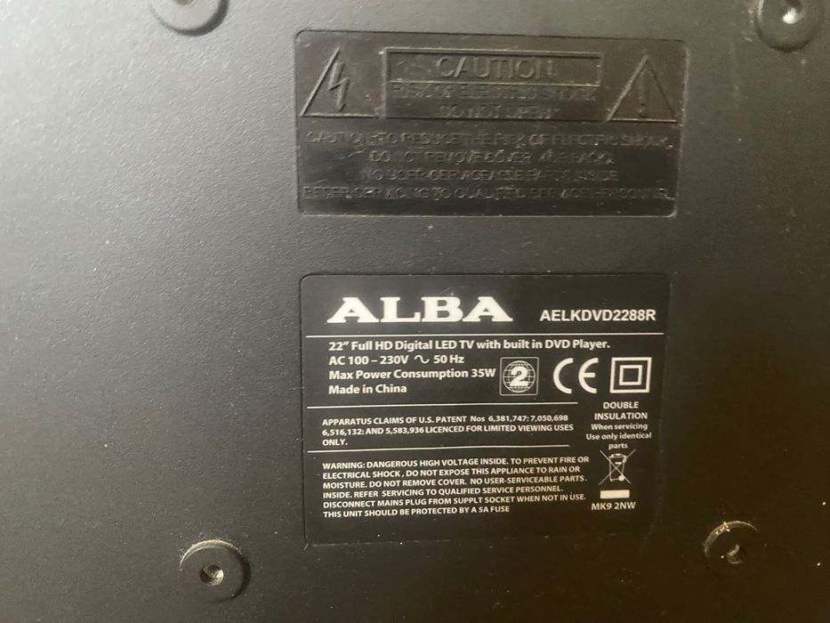 Телевизор ALBA 22” LED TV с вграден DVD плеър – черве