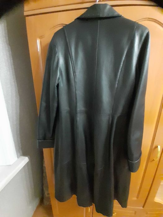 Кожаный  тренч-43000тг