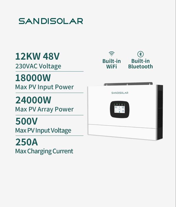 Монофазен Инвертор SANDISOLAR Pro 12KW