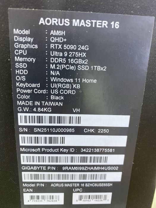 Gigabyte Aorus Master 16