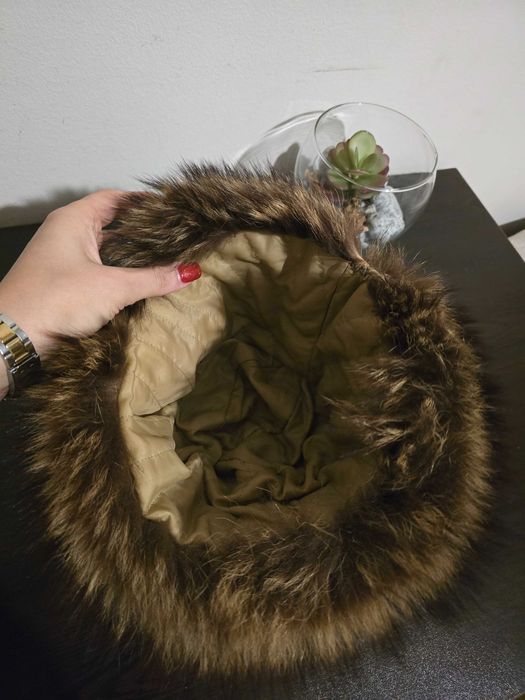 Дамска шапка естествен косъм лисица