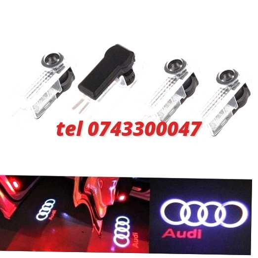 Set Logo Proiectoare Lampi 3d Led Lumini Usi Portiere Audi A  Q