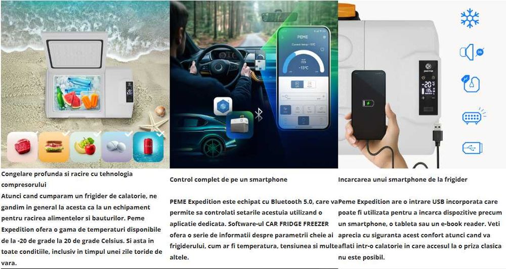 Lada frigorifica electrica Peme cu compresor 12V/24V//230V, 39 litri