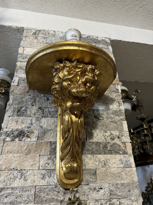 Set console baroque- lemn masiv- foita- restaurate