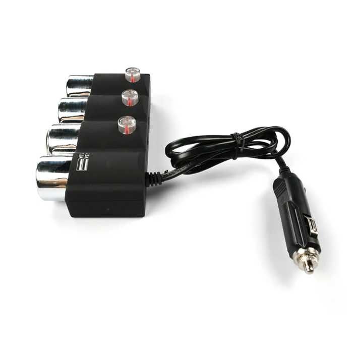 Разклонител за запалка с 3 гнезда и 2 USB