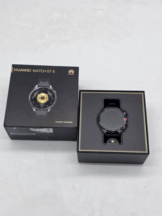 Smartwatch HUAWEI Watch GT 6, 46mm, GPS, Android/iOS, Black Fluoroelastomer Strap, NOU, doar desigilat