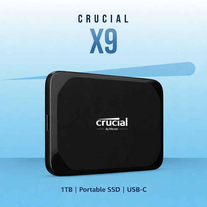 Crucial X9 1TB Компактный и Быстрый Внешний Накопитель. Есть доставка
