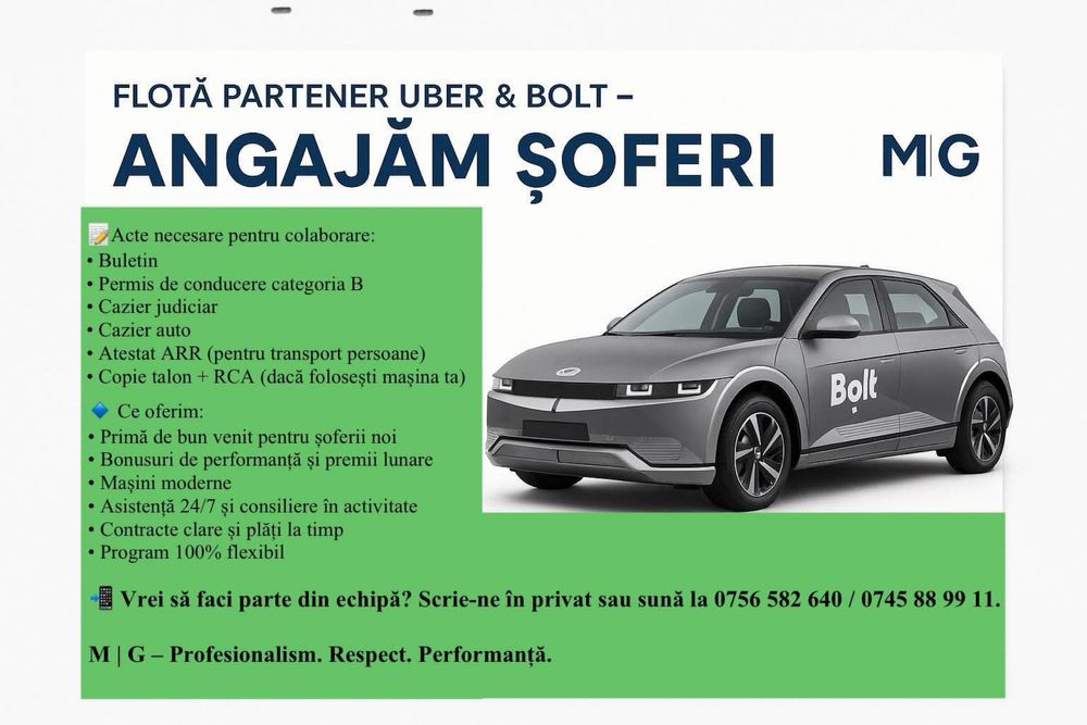 Flota partener Bolt/Uber Sibiu