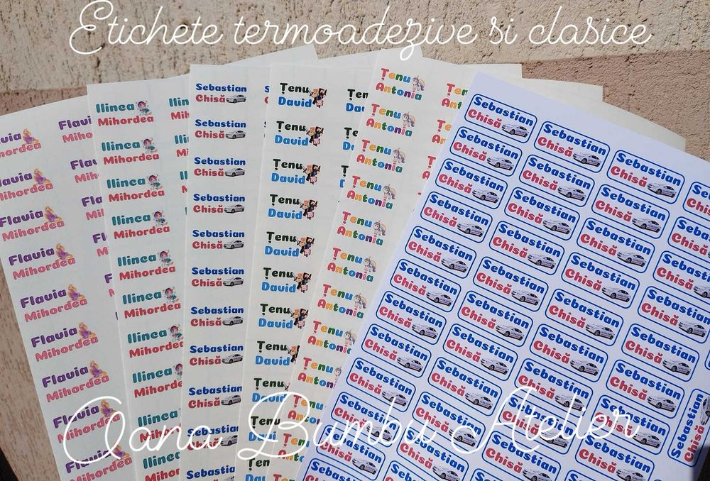 Etichete hainute gradinita si saculeti personalizati cresa