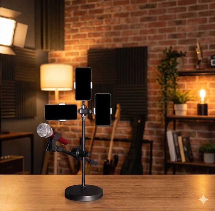 Stol usti strim stendi 4v1: 3 ta telefon + mikrofon akm152