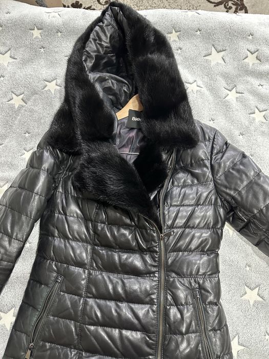 Зимняя коженная куртка