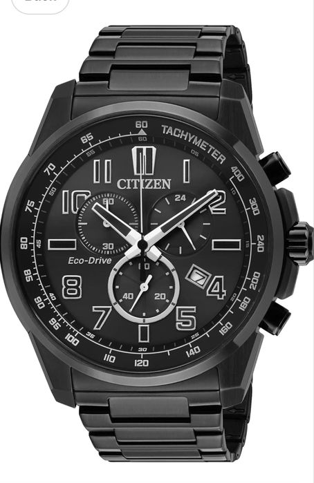 Citizen Eco-Drive Men's Chronograph Black Stainless Steel Watch