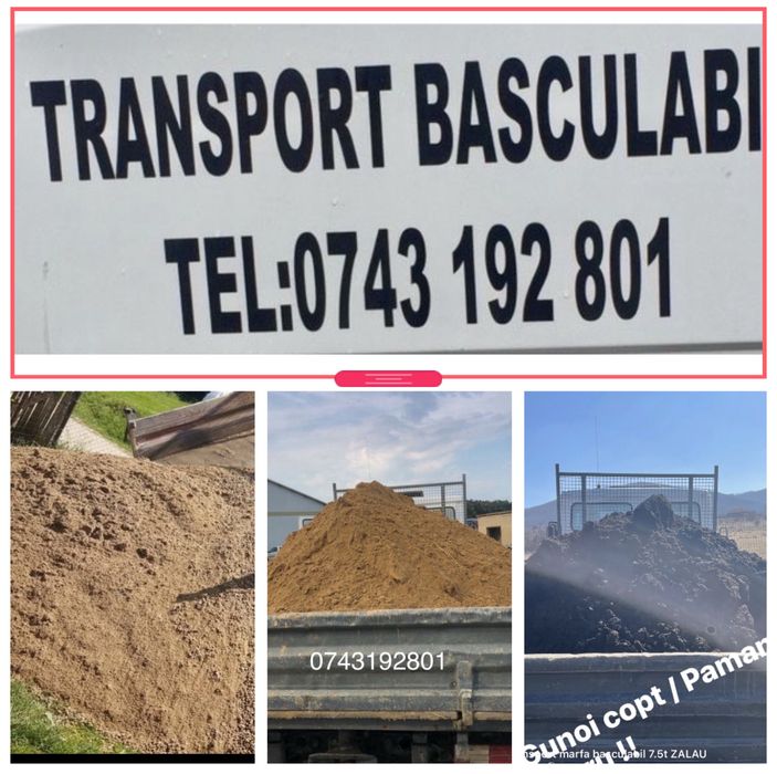 Pamant gazon ,gunoi ciuperci transport nisip, piatra , agregate balast