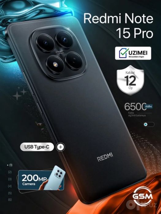 Redmi note 15 PRO 8 / 256 4G ГОД ГАРАНТИЯ