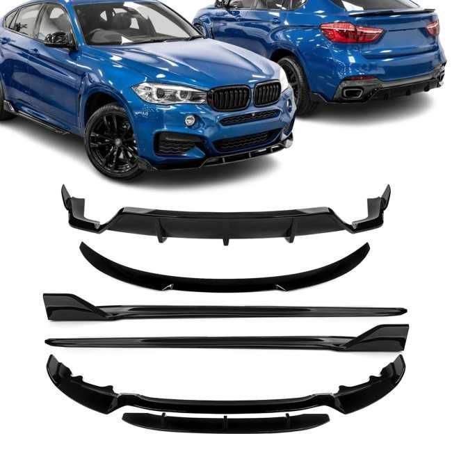 Pachet complet AERO Tuning BMW X6 F16 Difuzor, Lip, Eleron, Praguri, Extensie Prelungire Bara Fata Spate M