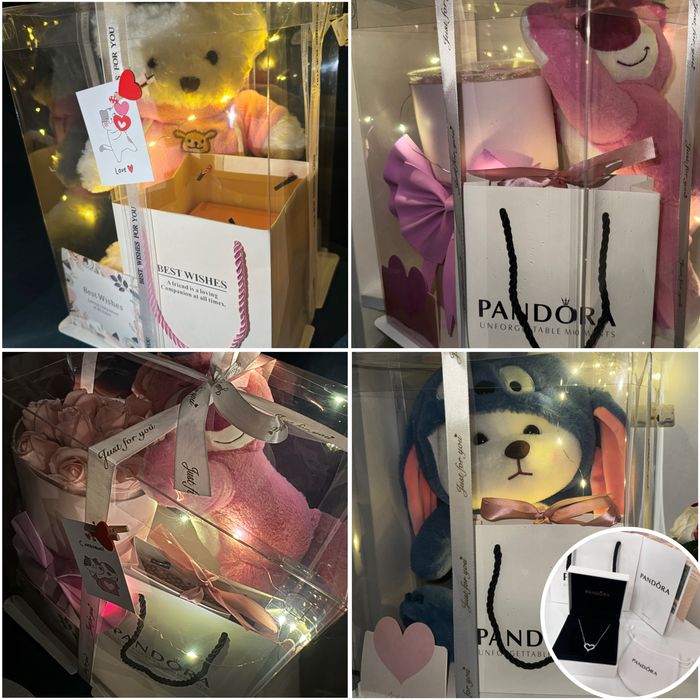 Подарочный бокс/мишка/цветы/кулон/подарок