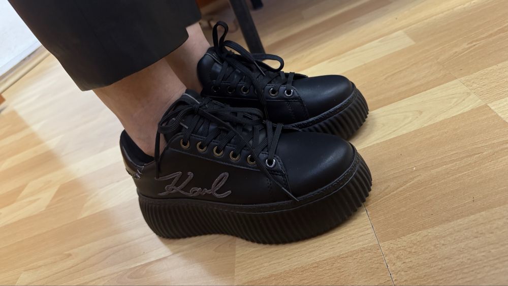 Маратонки Karl Lagerfeld,черни,естествена кожа