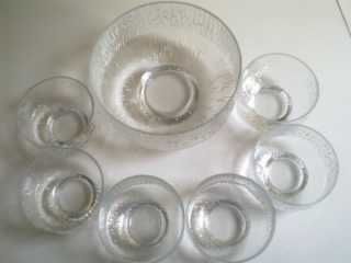 Продавам комплект от 6 + 1 стъклени купи, унгарско производство