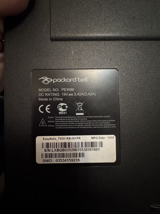 Dezmembrez Laptop Packard Bell EasyNote TK81 (PEW96) - Pentru Piese