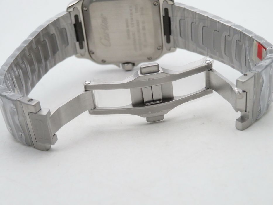 Cartier Santos de Cartier 35mm Дамски - Диамантен Безел - Бял Циферблат - QC Снимки