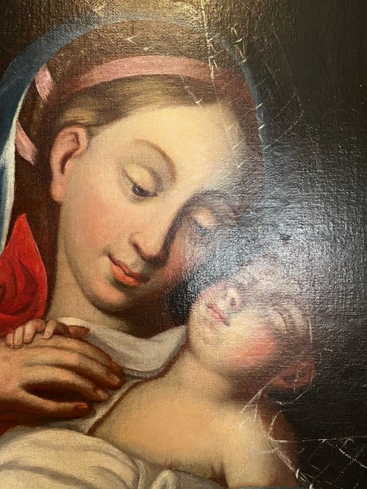 Tablou ulei pe pânză Sf Fecioară cu pruncul