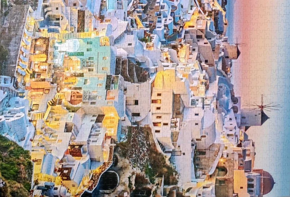 Пъзел на Санторини, нощен Париж и Манхатън  1000 части