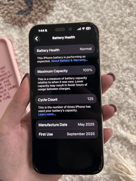 iPhone 16 Pro Max 256 GB, 100% baterie