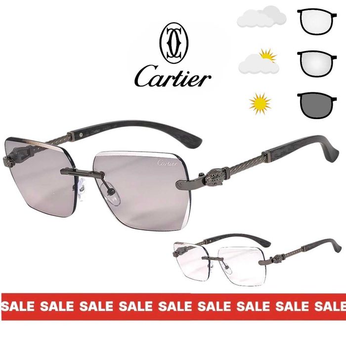 Cartier Rope 2027 Унисекс слънчеви очила фотохромни стъкла които се затъмняват до 40% при слънце