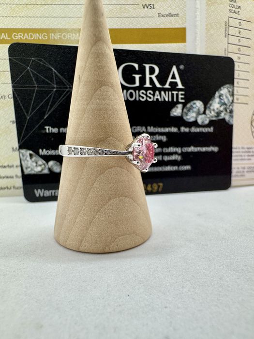 Сребърен пръстен с мойсанит (Диамант) 1 карат