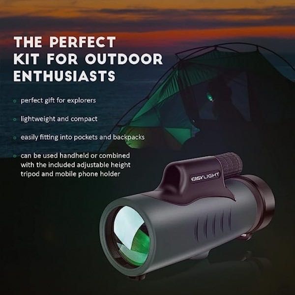 Monoclu, Telescop, EASYLIGHT 10x42, Tripod, Atasare SmartPhone, Nou