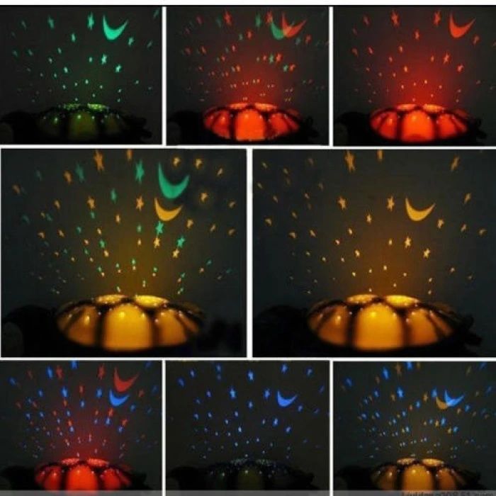 Детска музикална нощна лампа звездно небе - костенурка