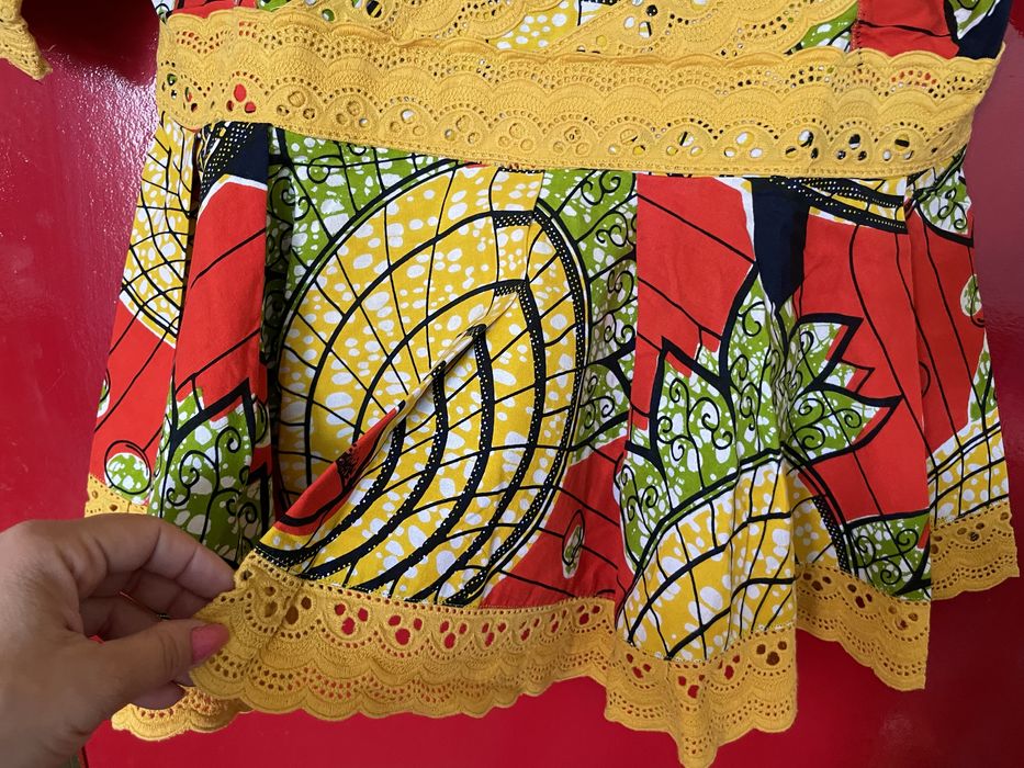 2бр пъстри африкански бохо топ блузи wax print L