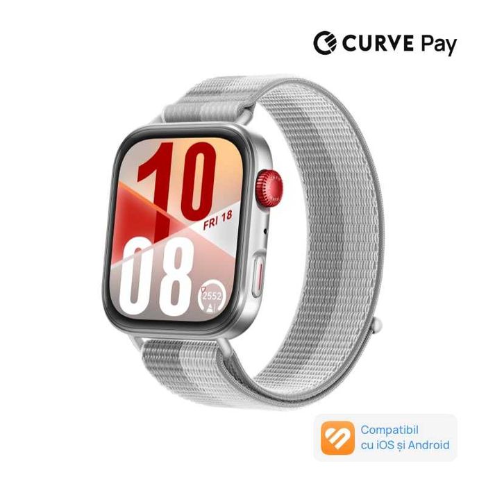Smartwatch HUAWEI Watch Fit 4, Silver Body with Silver Woven Strap