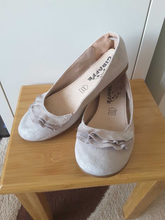 Обувки тип "балерина" сребристи ест.велур, 34