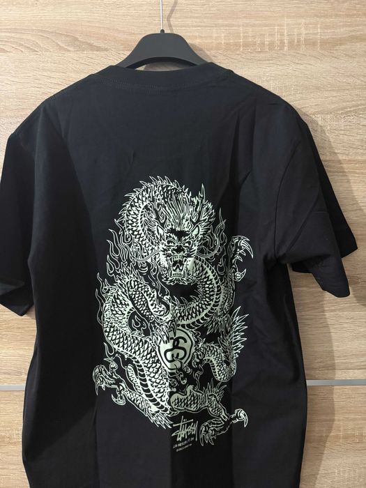 Tricou Negru Stussy Print Dragon marimea S