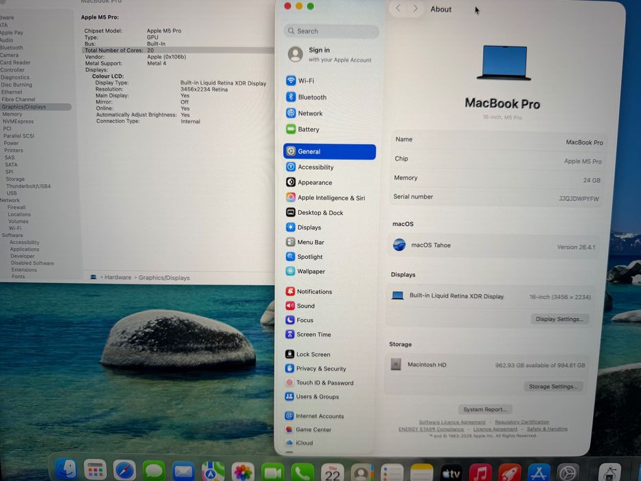 НОВ MacBook Pro 16" M5 PRO Chip 18-CPU/20-GPU/24GB RAM/1TB SSD В ГАРАНЦИЯ ДО 20.04.2027г