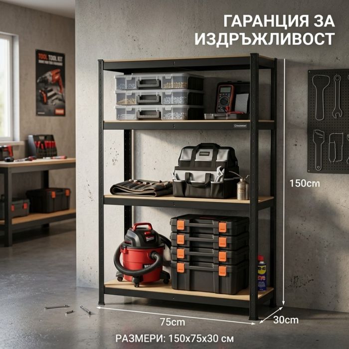 Безвинтов метален стелаж до 540кг.