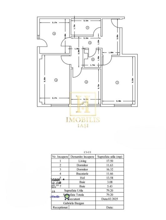Apartament 3 camere Dec. INTABULAT+ loc de parcare Bucium 130000 euro