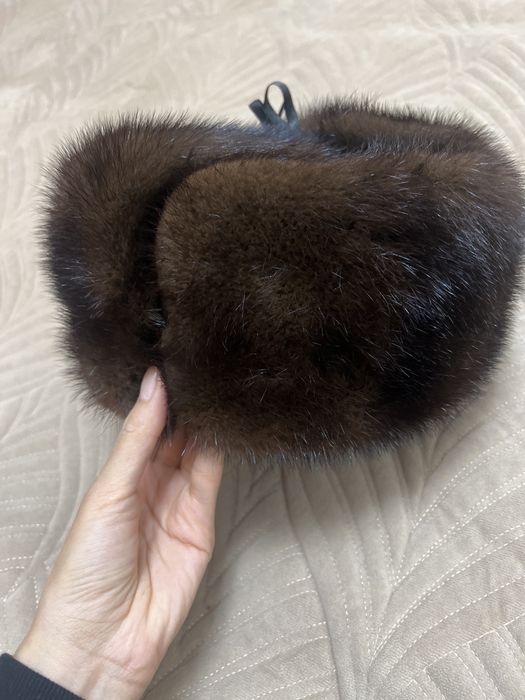 Норковая шапка-ушанка