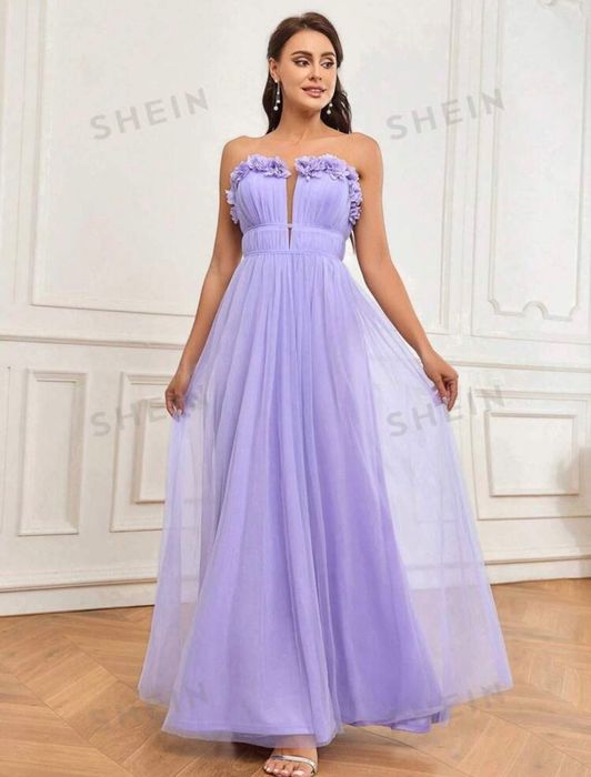 Вечернее праздничное платье цвета сирень