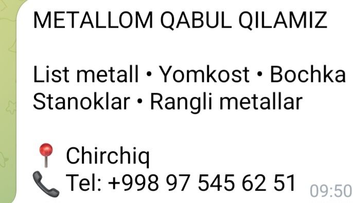 Metallom Qayta ishlash.