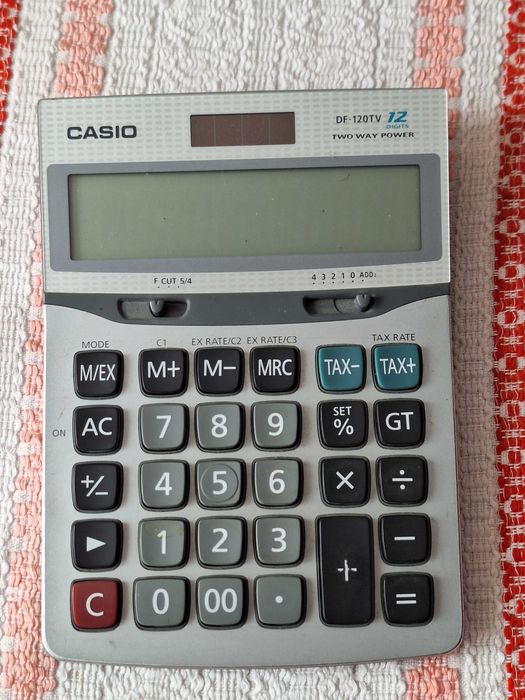 Calculator de birou CASIO, model DF-120TV, 12 Digits, two way power