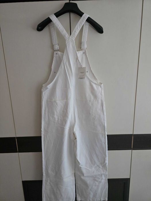 Нов гащеризон Mango Khris Dungarees White Regular Fit