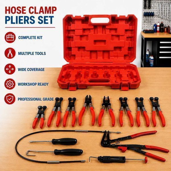 Комплект клещи за скоби водни съединения и маркучи, 9 бр. gebo tools