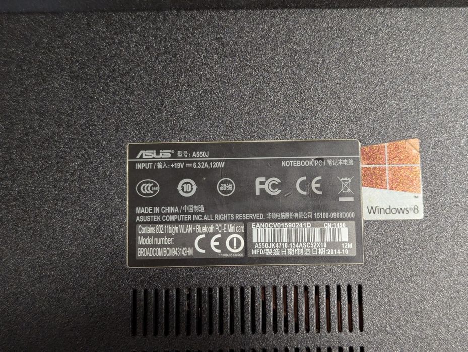 Ноутбук Asus A550J