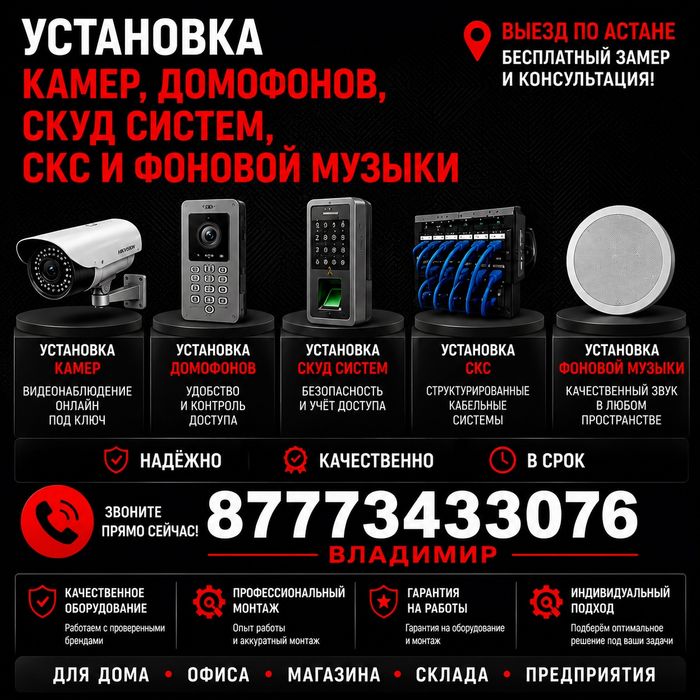 Установка камер видеонаблюдения