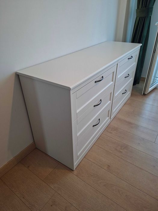 Comodă SONGESAND 6 sertare, alb, 161x81 cm, IKEA