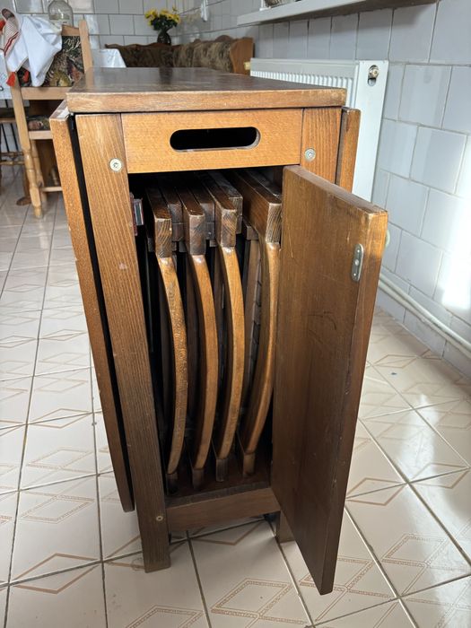 Masa pliabila lemn cu 4 scaune