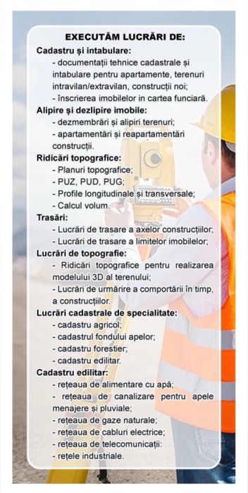 Servicii Cadastru, Intabulare, Planuri Topografice